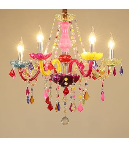 Amazon.co.jp: OKelly シャンデリア 8灯 彩色クリスタル オシャレ 姫系